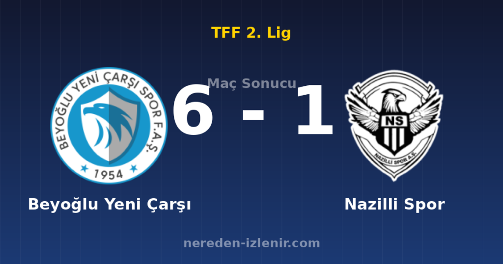Beyoğlu Yeni Çarşı 6-1 Nazilli Spor