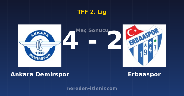 Ankara Demirspor 4-2 Erbaaspor