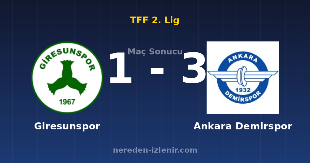 Giresunspor 1-3 Ankara Demirspor