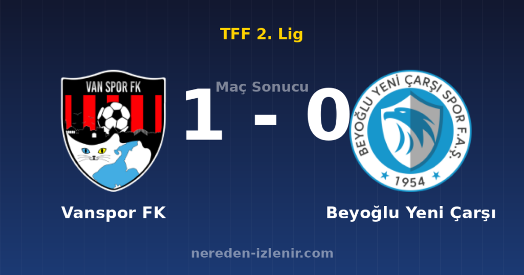 Vanspor FK 1-0 Beyoğlu Yeni Çarşı