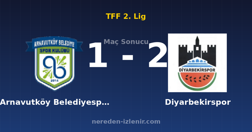 Arnavutköy Belediyespor 1-2 Diyarbekirspor