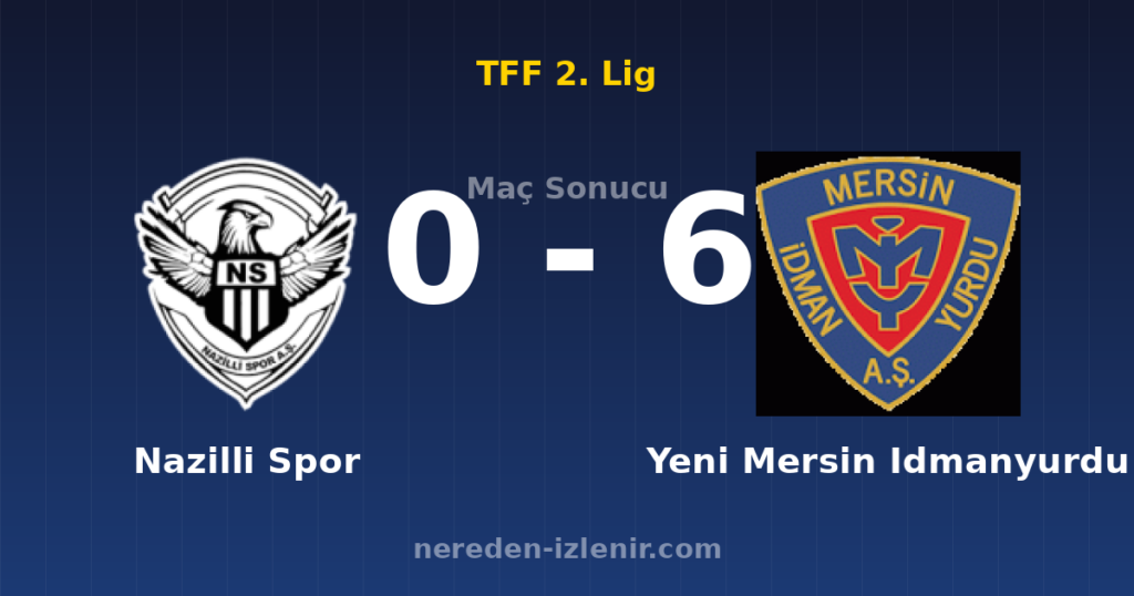 Nazilli Spor 0-6 Yeni Mersin Idmanyurdu