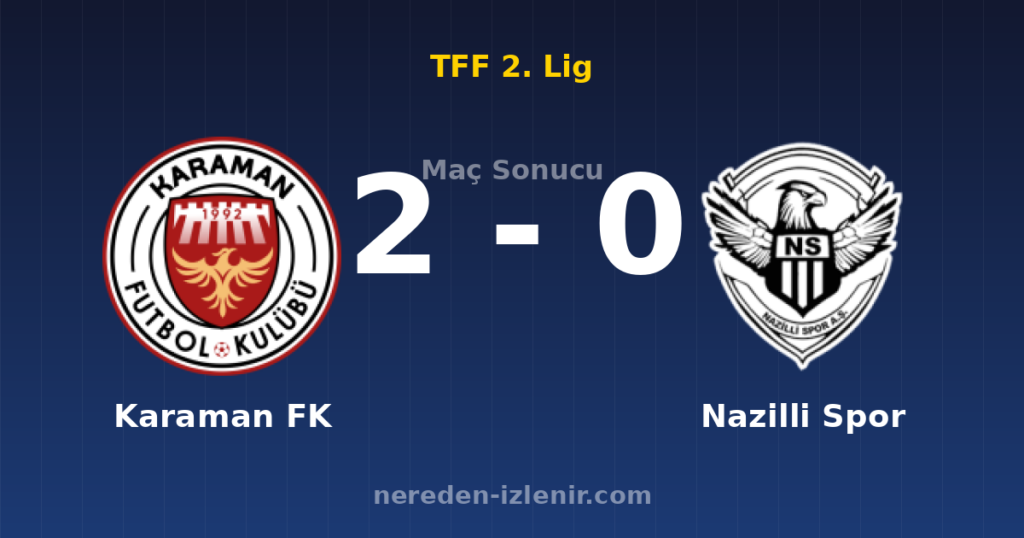 Karaman FK 2-0 Nazilli Spor