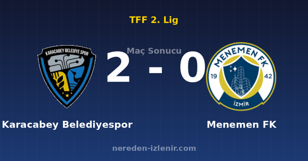 Karacabey Belediyespor 2-0 Menemen FK