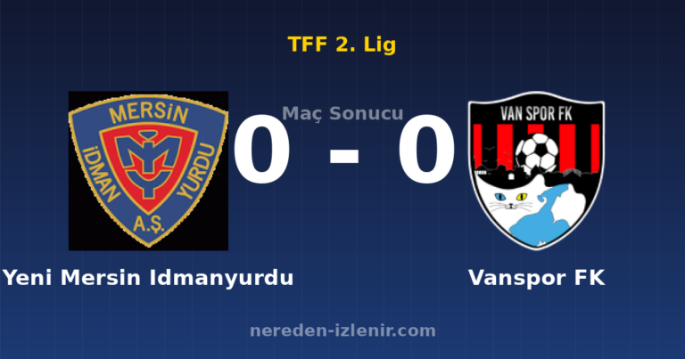 Yeni Mersin Idmanyurdu 0-0 Vanspor FK