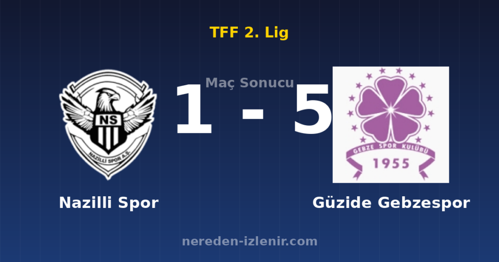 Nazilli Spor 1-5 Güzide Gebzespor