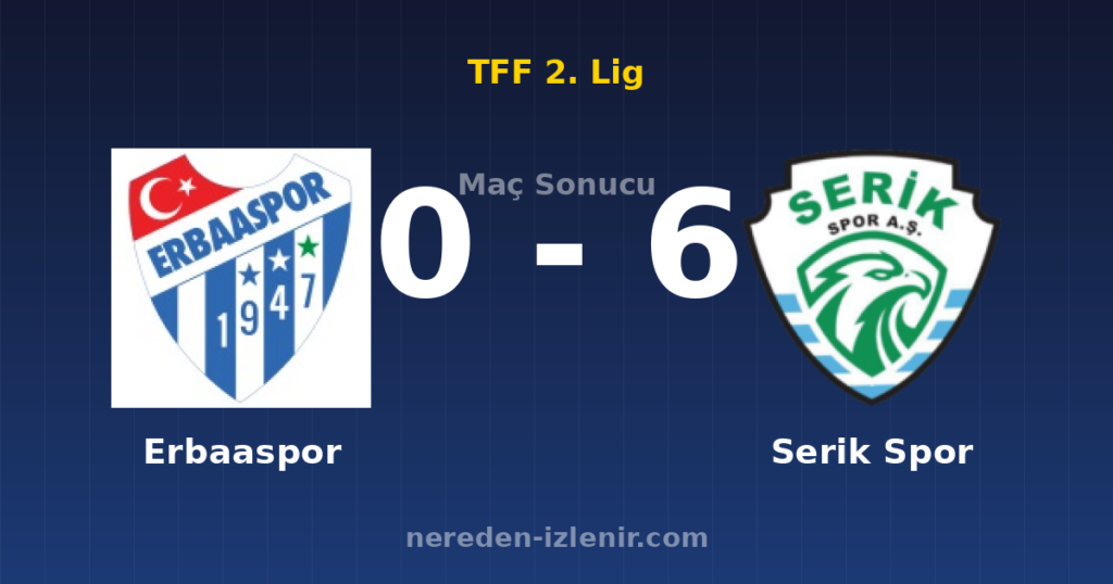 Erbaaspor 0-6 Serik Spor