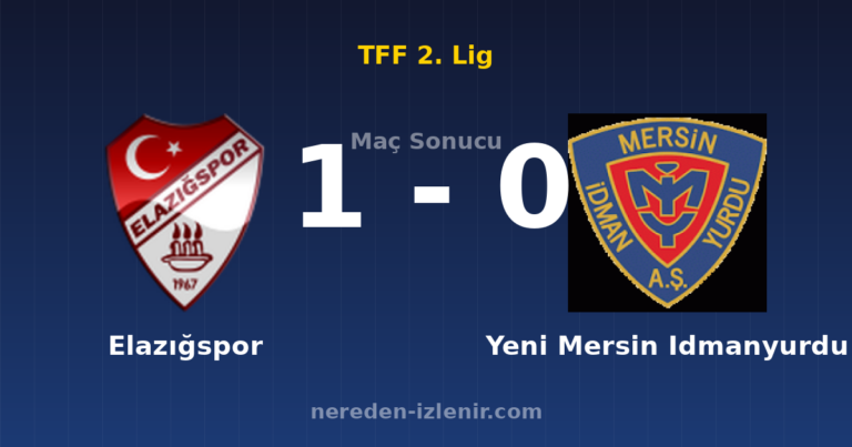 Elazığspor 1-0 Yeni Mersin Idmanyurdu