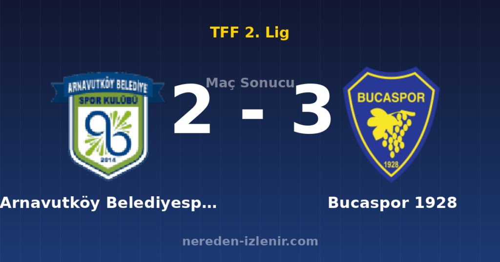 Arnavutköy Belediyespor 2-3 Bucaspor 1928
