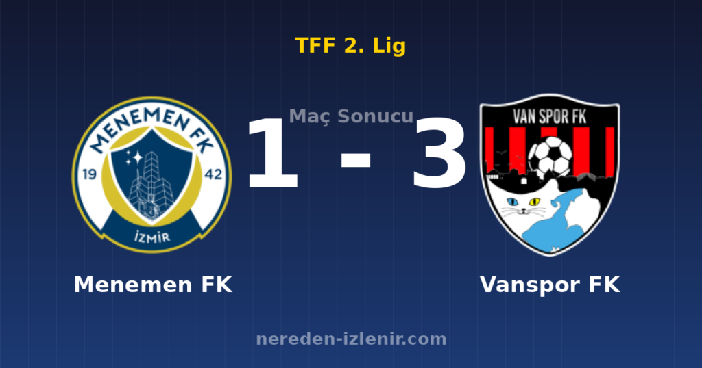 Menemen FK 1-3 Vanspor FK