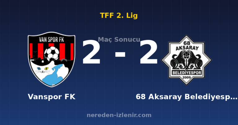 Vanspor FK 2-2 68 Aksaray Belediyespor