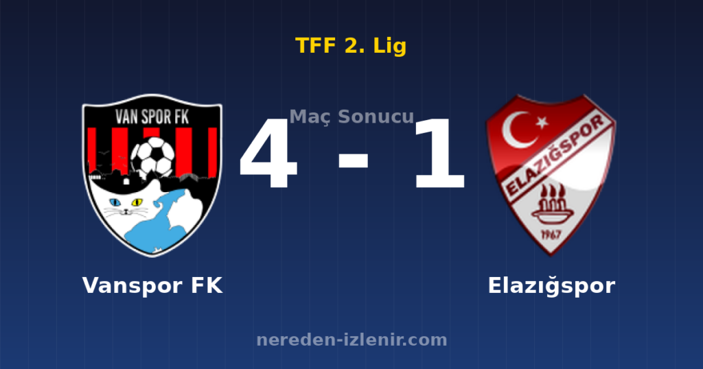 Vanspor FK 4-1 Elazığspor