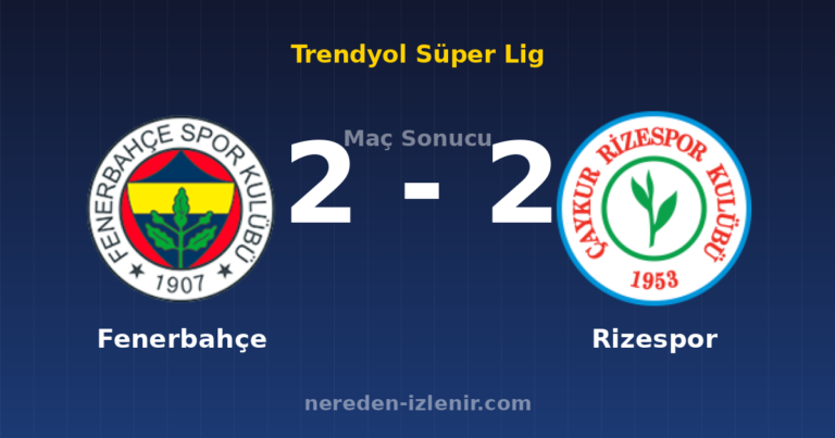 Fenerbahçe 2-2 Rizespor