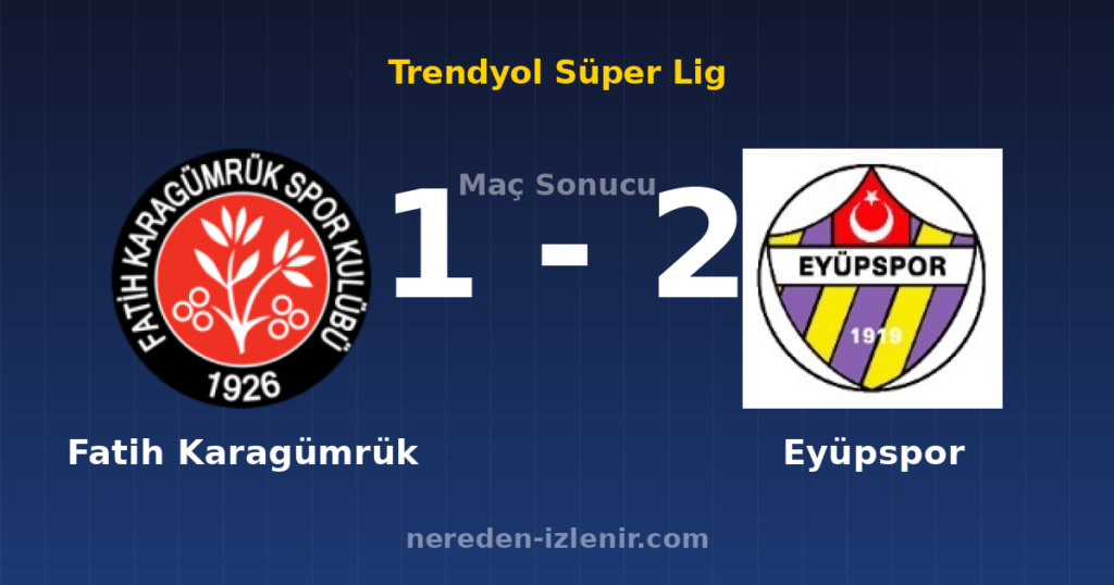 Fatih Karagümrük 1-2 Eyüpspor