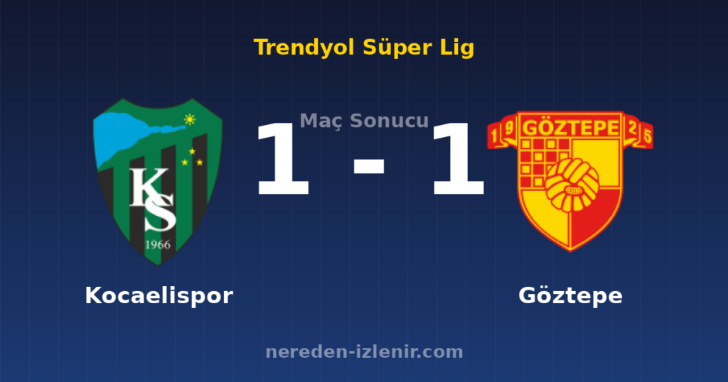 Kocaelispor 1-1 Göztepe