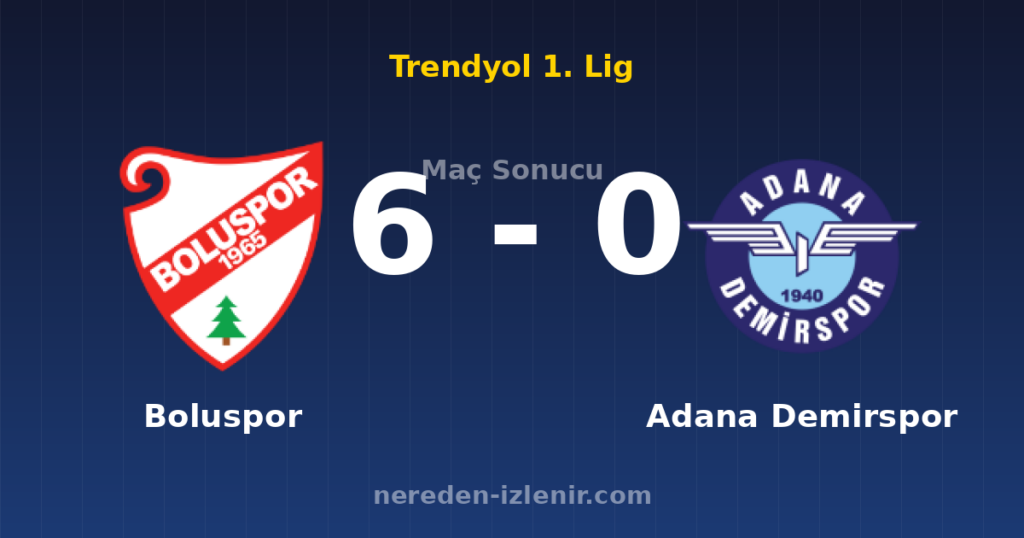 Boluspor 6-0 Adana Demirspor