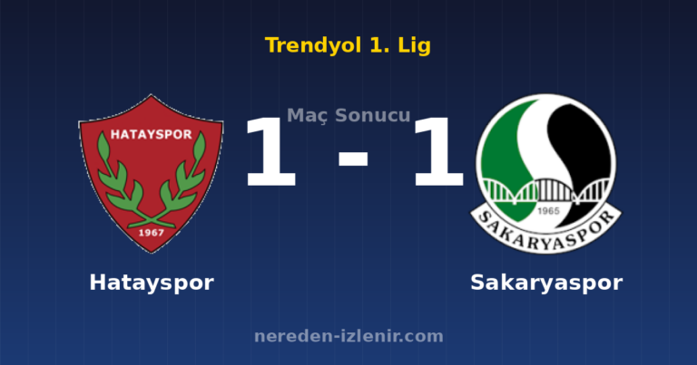 Hatayspor 1-1 Sakaryaspor