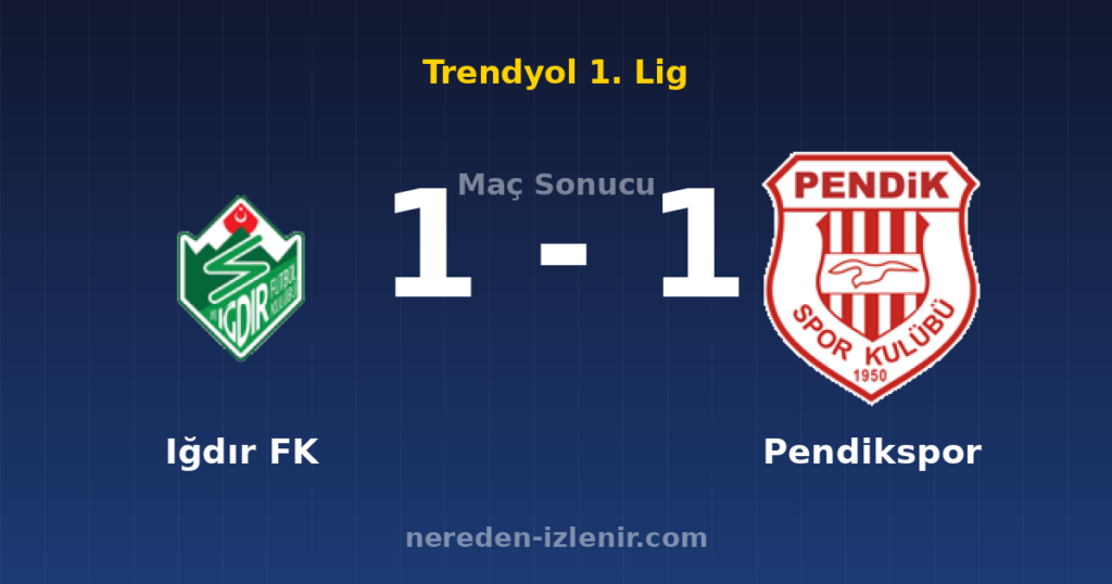 Iğdır FK 1-1 Pendikspor