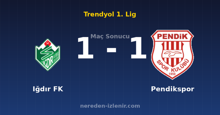 Iğdır FK 1-1 Pendikspor