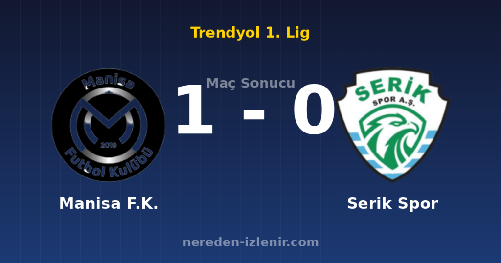 Manisa F.K. 1-0 Serik Spor