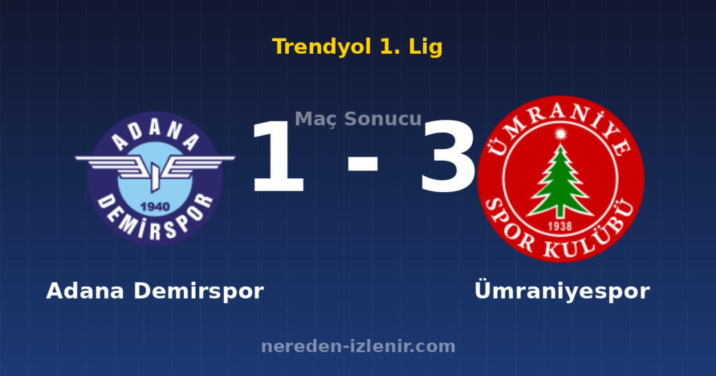 Adana Demirspor 1-3 Ümraniyespor