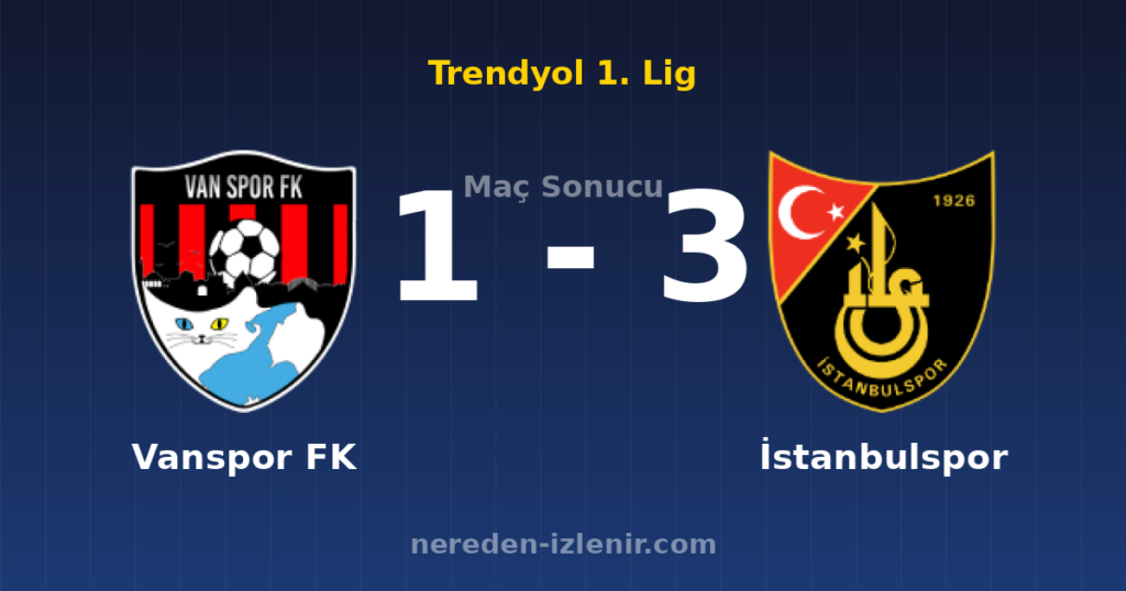 Vanspor FK 1-3 İstanbulspor