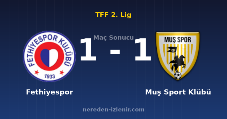 Fethiyespor 1-1 Muş Sport Klübü