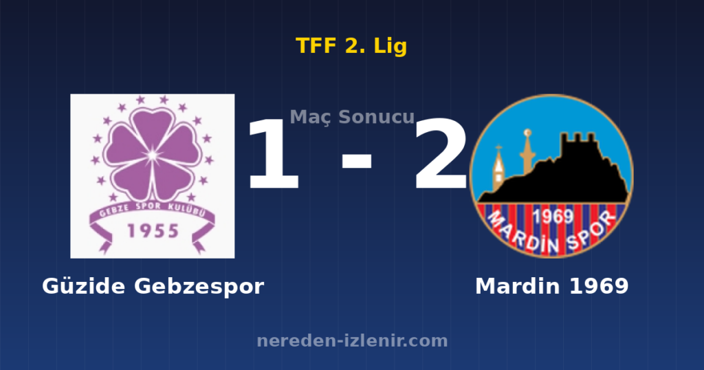 Güzide Gebzespor 1-2 Mardin 1969
