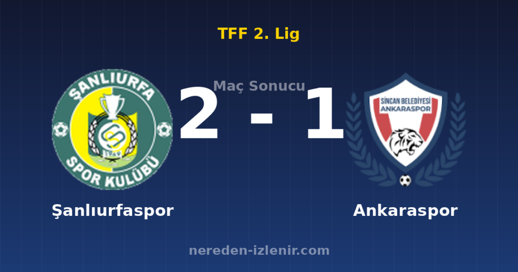 Şanlıurfaspor 2-1 Ankaraspor