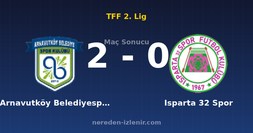 Arnavutköy Belediyespor 2-0 Isparta 32 Spor