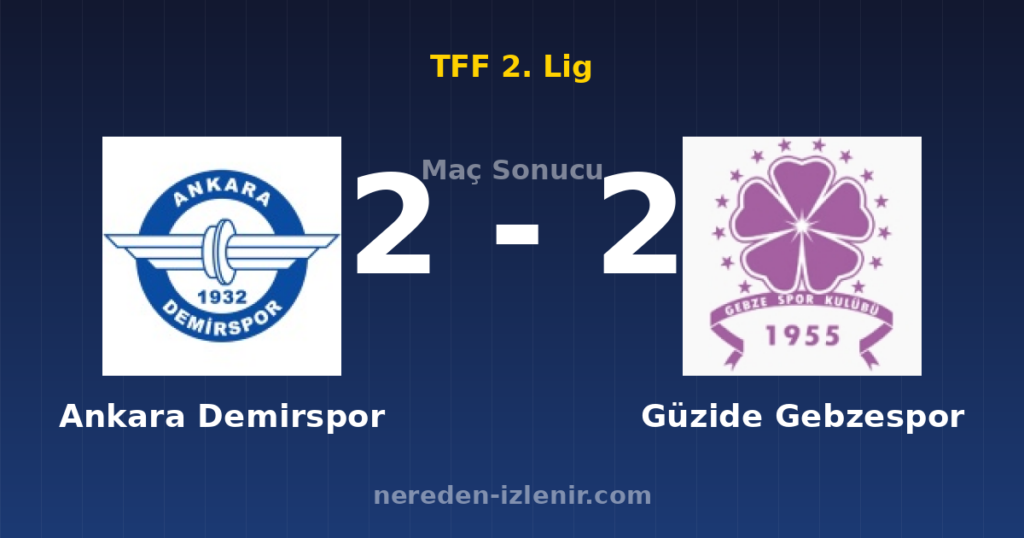 Ankara Demirspor 2-2 Güzide Gebzespor