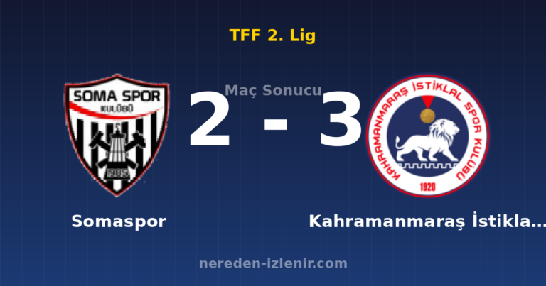 Somaspor 2-3 Kahramanmaraş İstiklal Spor