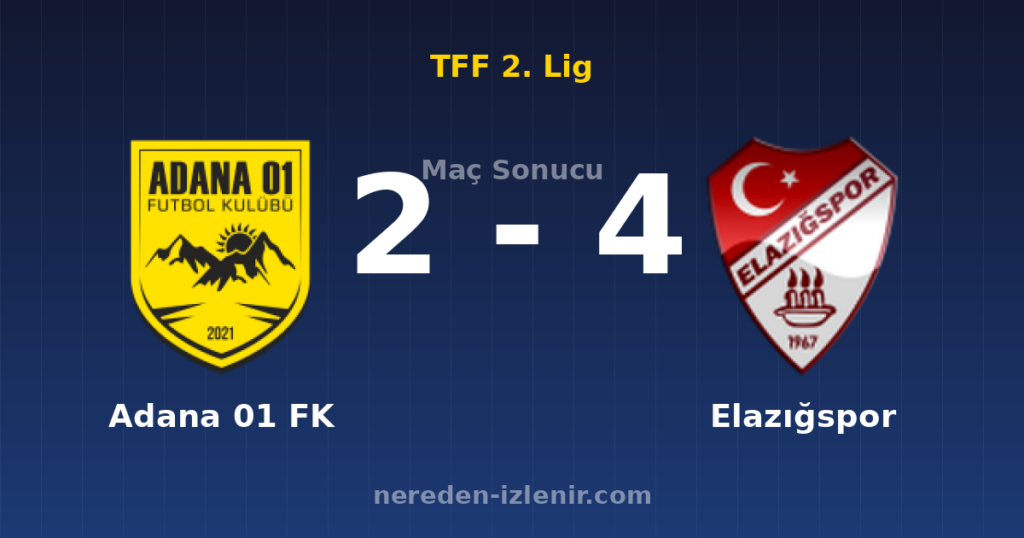 Adana 01 FK 2-4 Elazığspor