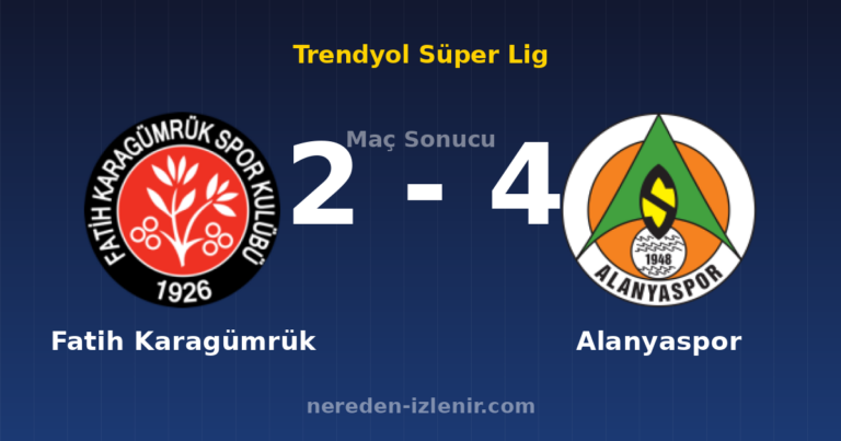 Fatih Karagümrük 2-4 Alanyaspor