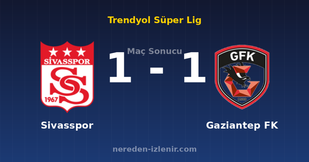 Sivasspor 1-1 Gaziantep FK