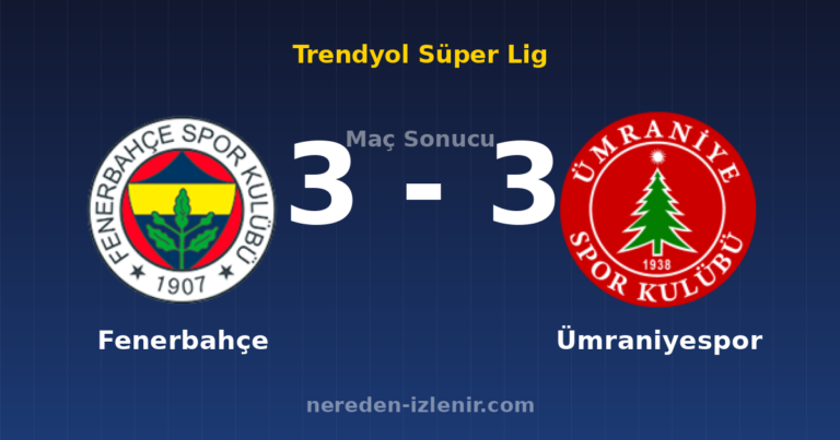 Fenerbahçe 3-3 Ümraniyespor