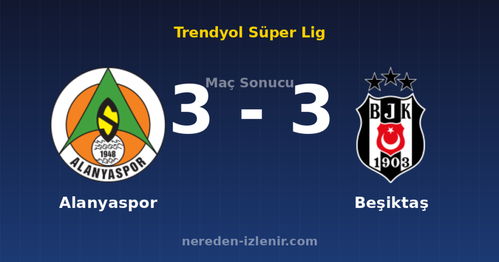 Alanyaspor 3-3 Beşiktaş