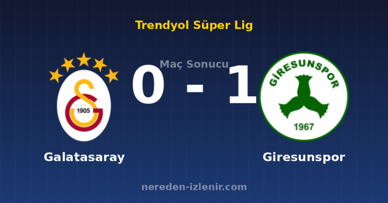 Galatasaray 0-1 Giresunspor