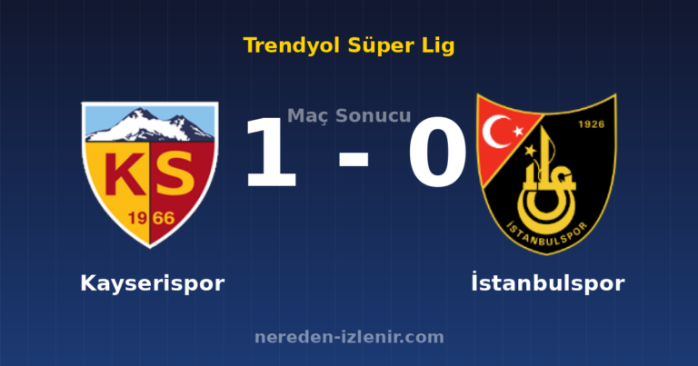 Kayserispor 1-0 İstanbulspor