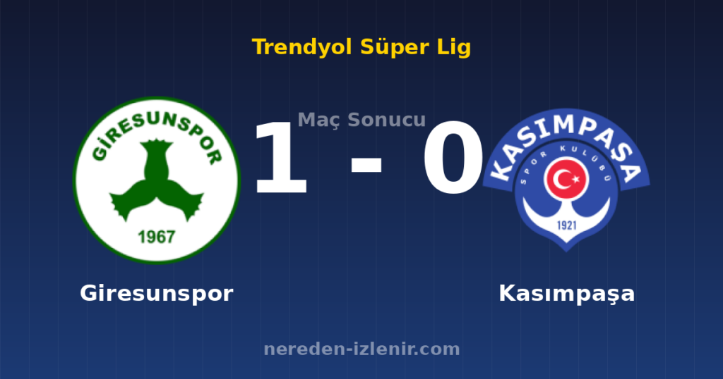 Giresunspor 1-0 Kasımpaşa
