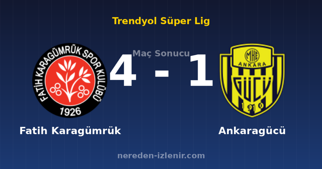 Fatih Karagümrük 4-1 Ankaragücü