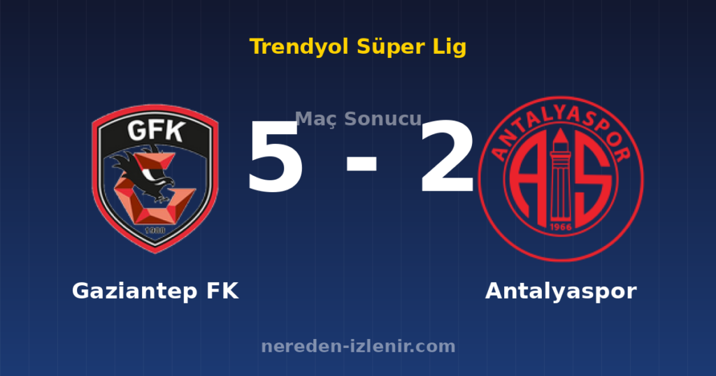 Gaziantep FK 5-2 Antalyaspor