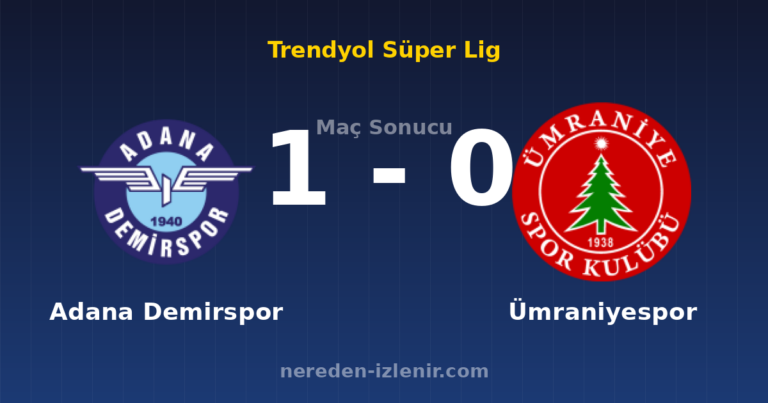 Adana Demirspor 1-0 Ümraniyespor