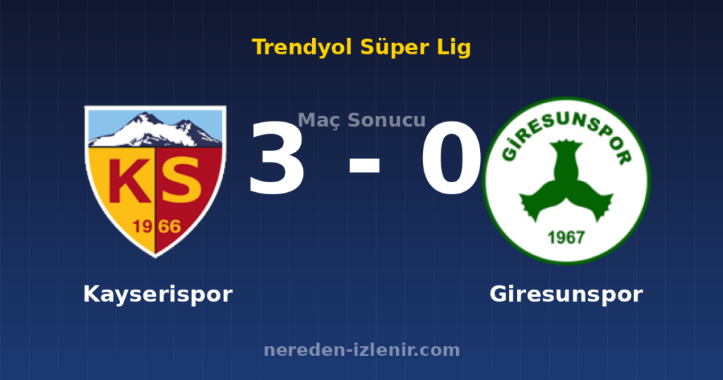 Kayserispor 3-0 Giresunspor