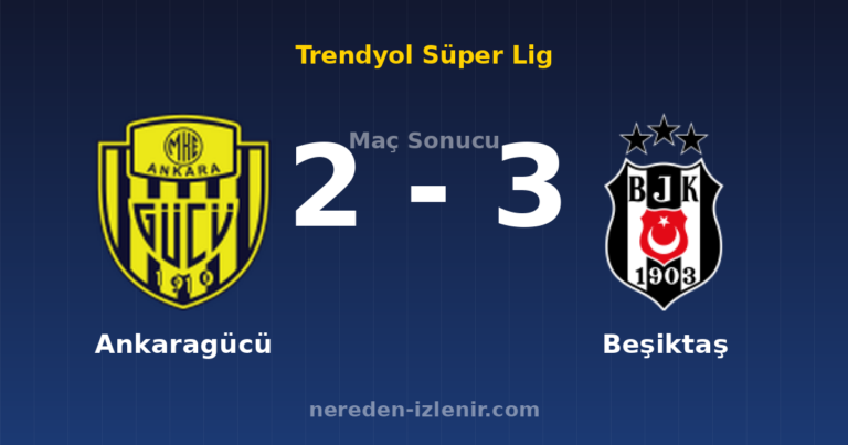 Ankaragücü 2-3 Beşiktaş