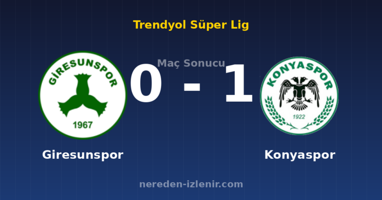 Giresunspor 0-1 Konyaspor