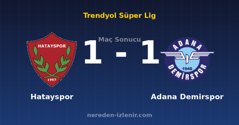Hatayspor 1-1 Adana Demirspor