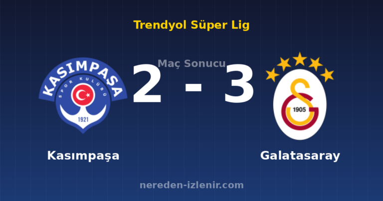 Kasımpaşa 2-3 Galatasaray