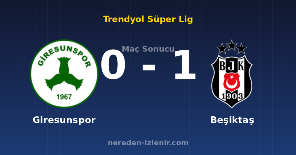 Giresunspor 0-1 Beşiktaş