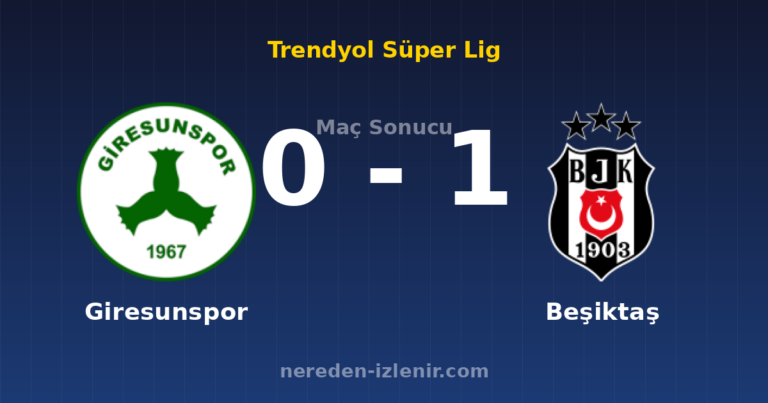 Giresunspor 0-1 Beşiktaş